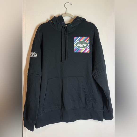 Nike Black New York Jets 2023 NFL Crucial Catch Club Pullover Hoodie - Picture 2 of 8